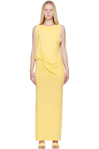 JACQUEMUS - Yellow La Croisière 'The Peplo' Maxi Dress | SSENSE