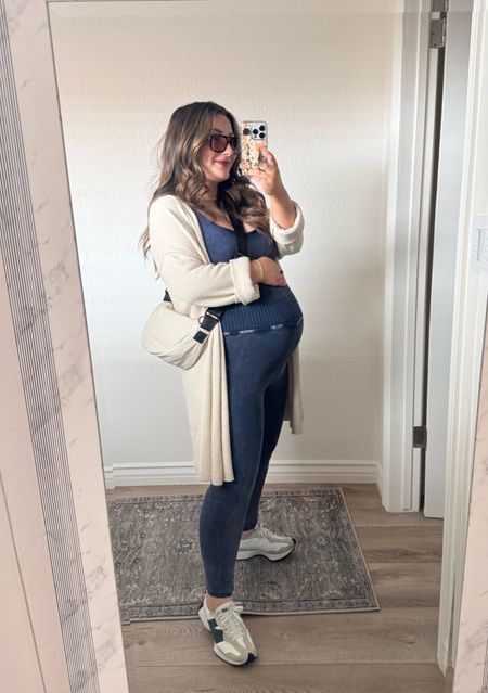 #LTKactive event OOTN! 
38 weeks pregnant wearing a M/L in this jumpsuit!! 
Sweater is part of a set but I also linked similar!
Bag, jewelry, and shoes also linked! 

Petite and active fashion! #teamltk

#LTKBump #LTKActive #LTKFindsUnder100
