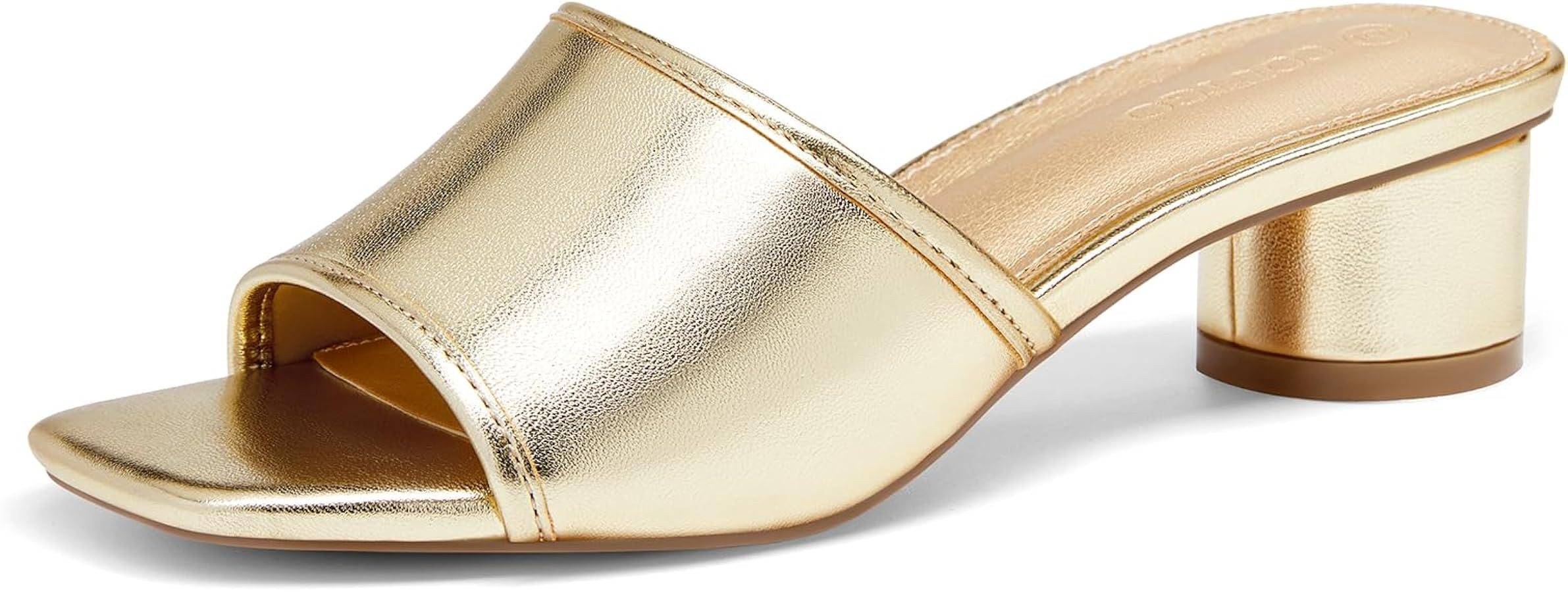 Coutgo Women's Square Open Toe Chunky Heel Slide Sandals | Amazon (US)