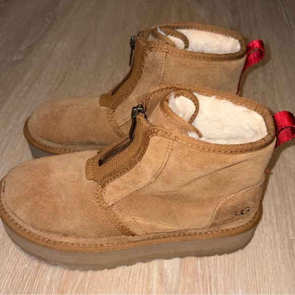 UGG WOMEN NEUMEL PLATFORM ZIP CHESTNUT BOOTS | SIZE US 8 | Poshmark