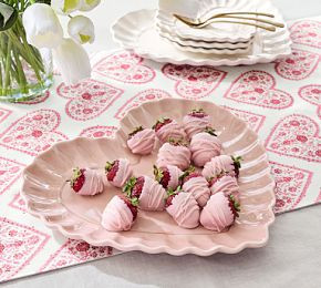 Heirloom Scalloped Heart Stoneware Serving Platter | Pottery Barn CA