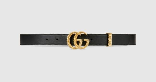 Gucci Leather belt with torchon Double G buckle | Gucci (US)