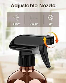 Glass Spray Bottle with Silicone Sleeve Protection, Amber Glass Spray Bottle Set for Window Clean... | Amazon (US)