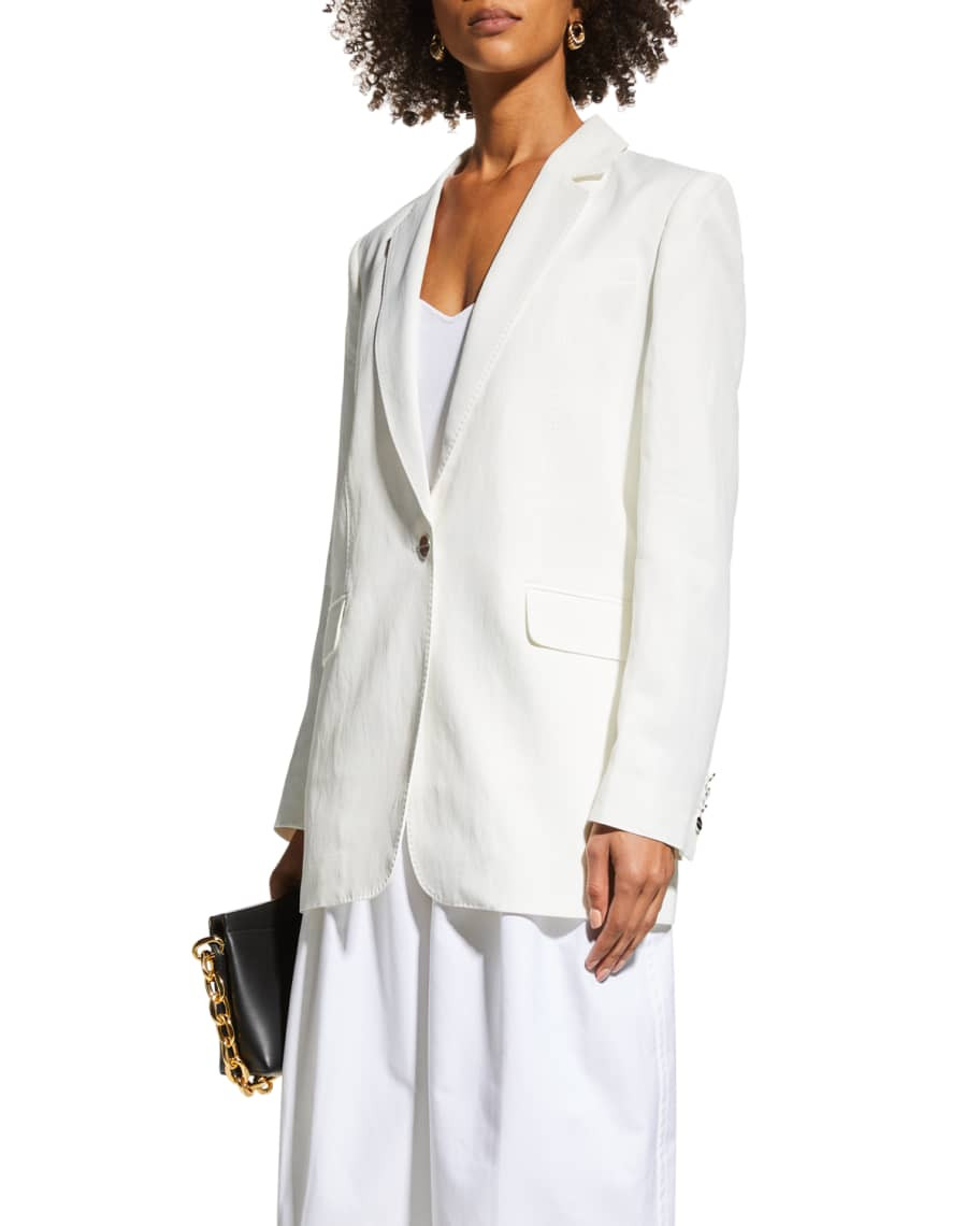 Jamie Single-Button Linen Blazer | Neiman Marcus