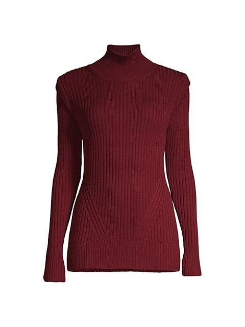 Flange Ribbed Mockneck Sweater | Saks Fifth Avenue
