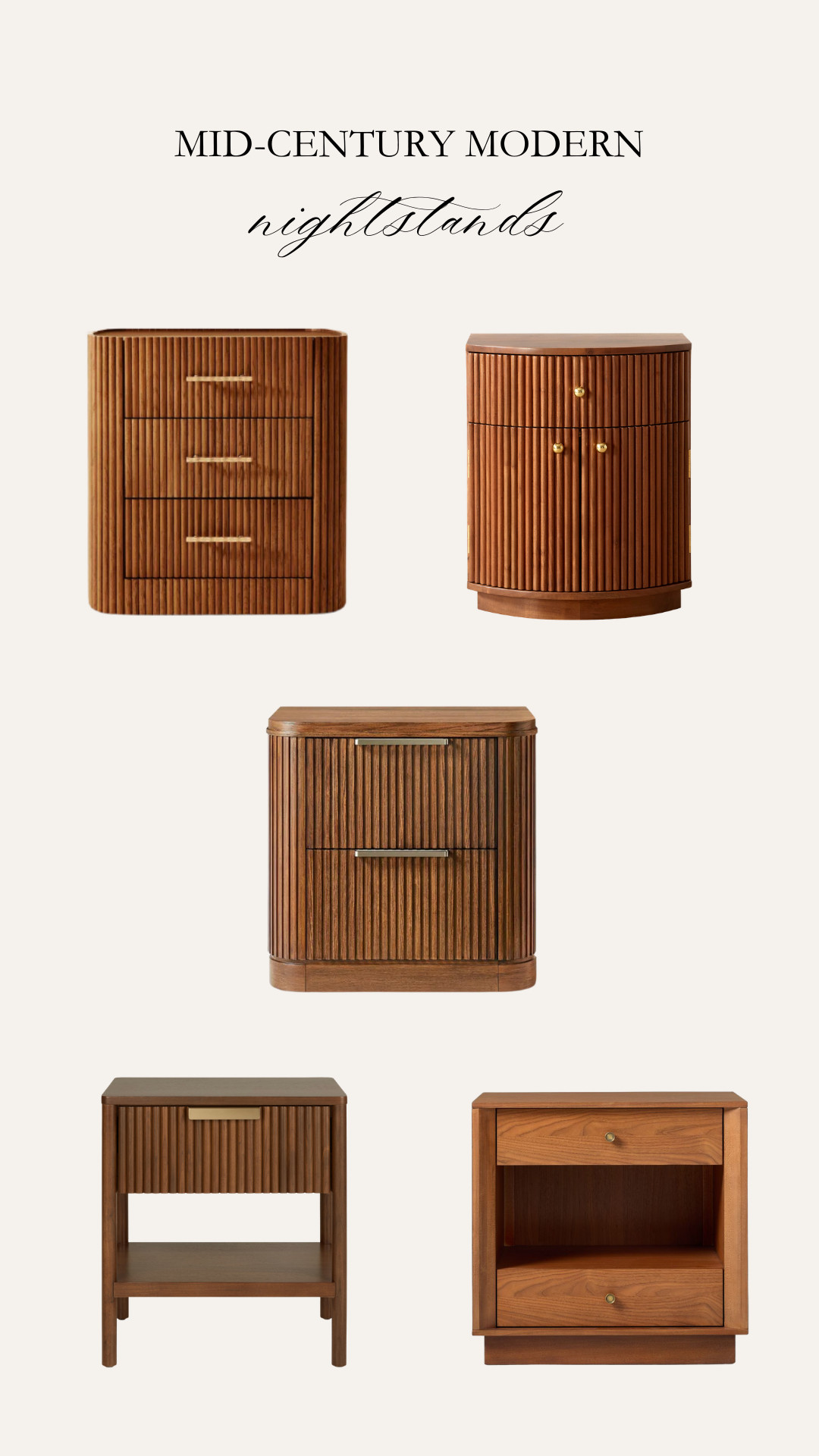 Wood nightstands with subtle details at various price ranges 

 

#LTKHome