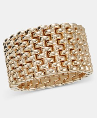 I.n.c. International Concepts Woven Metal Bold Stretch Bracelet, Macy's Exclusive - Gold | Macy's