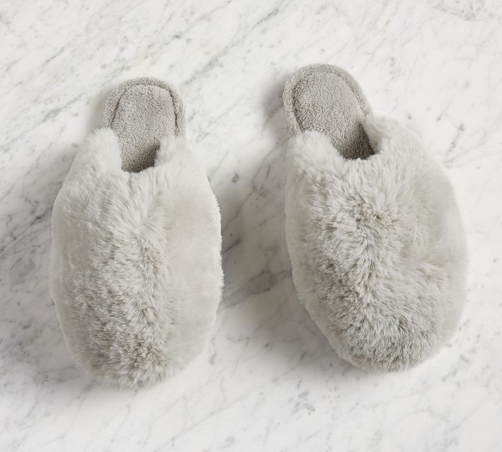 Alpine Faux Fur Slippers | Pottery Barn (US)