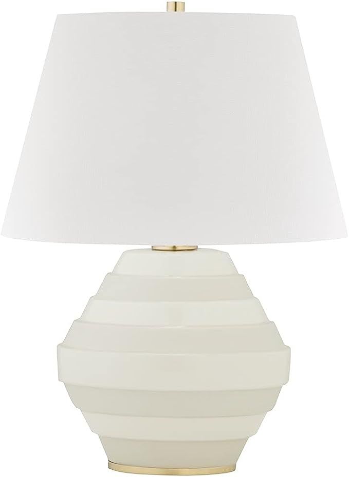 Calverton 1 Light Table Lamp - Aged Brass Finish - White Ceramic Shade | Amazon (US)