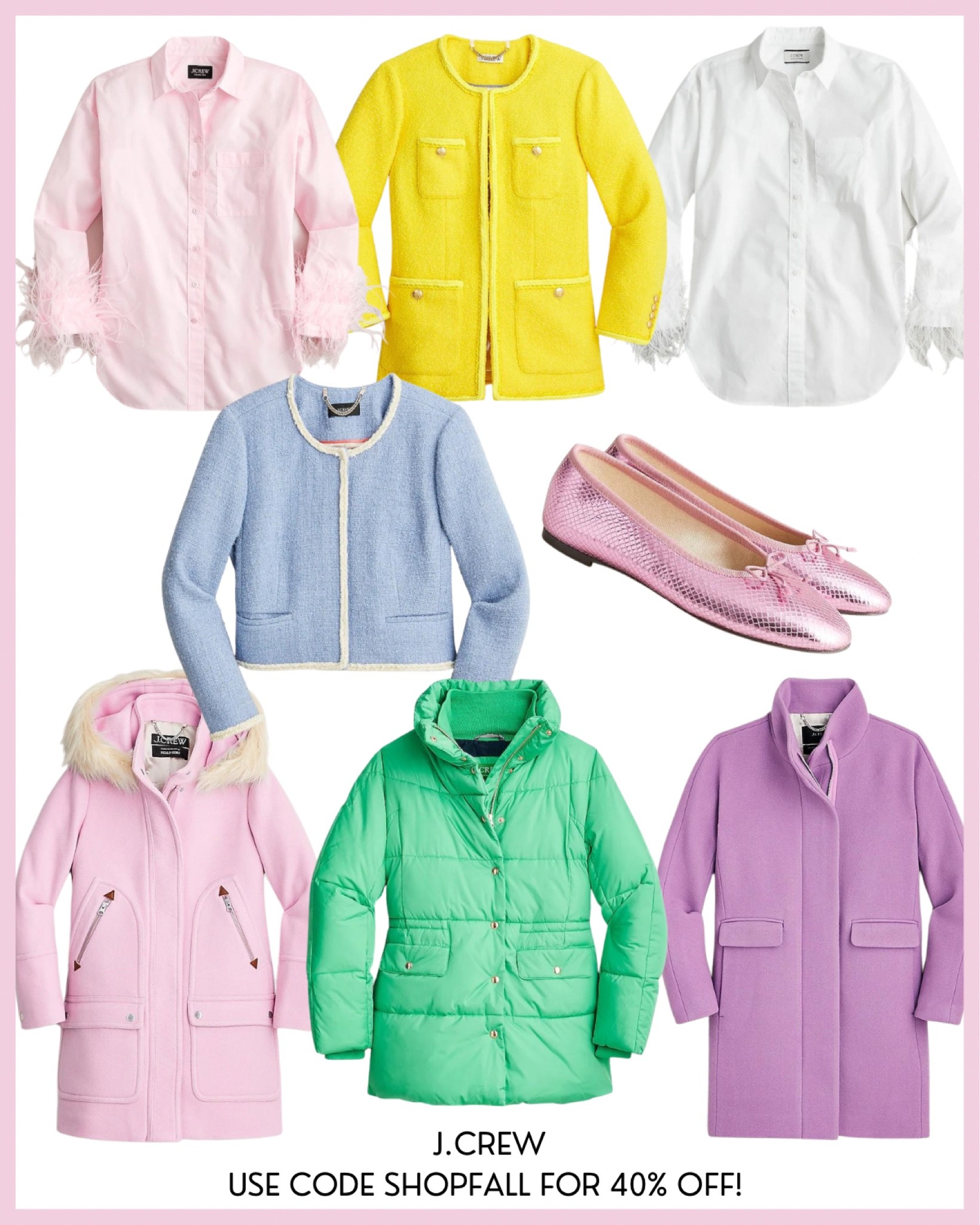 Use code SHOPFALL for 40% off of your jcrew order!