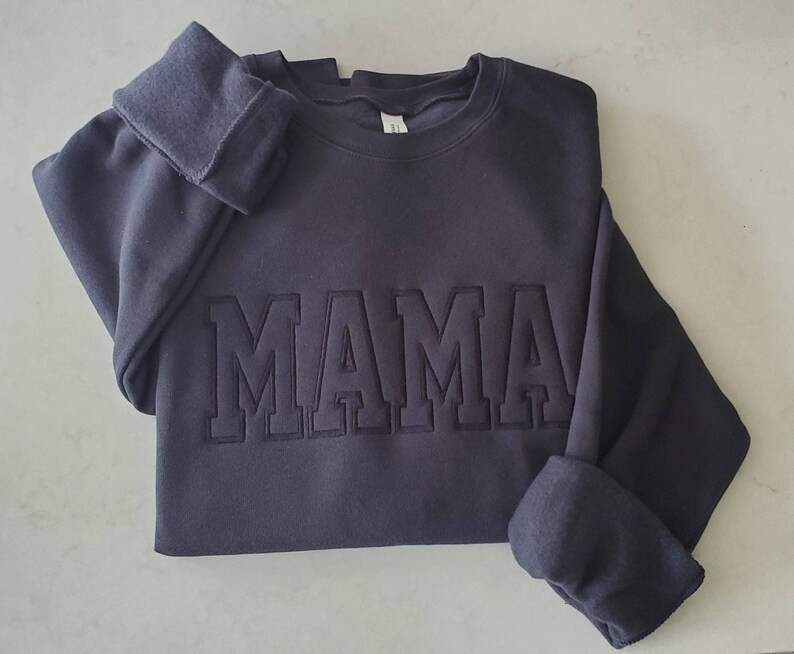 MAMA Black on Black- Two Toned Embroidered Sweatshirt- Unisex- Plus Sizes | Etsy (US)