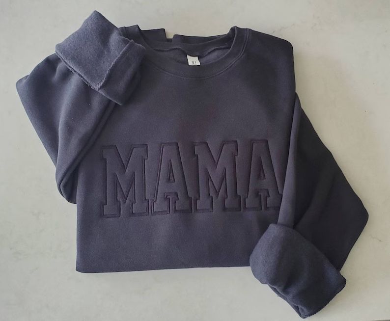 MAMA Black on Black- Two Toned Embroidered Sweatshirt- Unisex- Plus Sizes | Etsy (US)