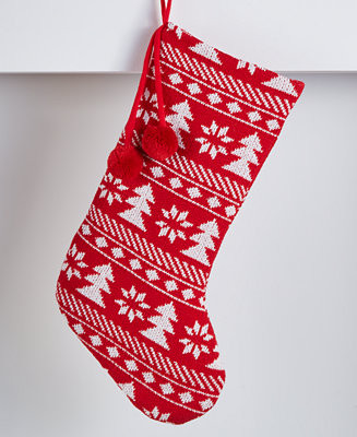 Holiday Lane Heritage Red And White Fabric Stocking, Macy's Exclusive  - Macy's | Macy's