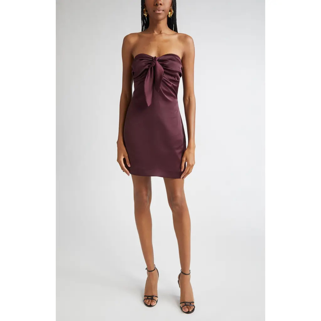 Ramy Brook Orion Satin Bodice Strapless Minidress in Blackberry at Nordstrom, Size 4 | Nordstrom