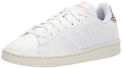 adidas Women's Advantage Tennis Shoe, White/White/White Tint, 9.5 | Amazon (US)