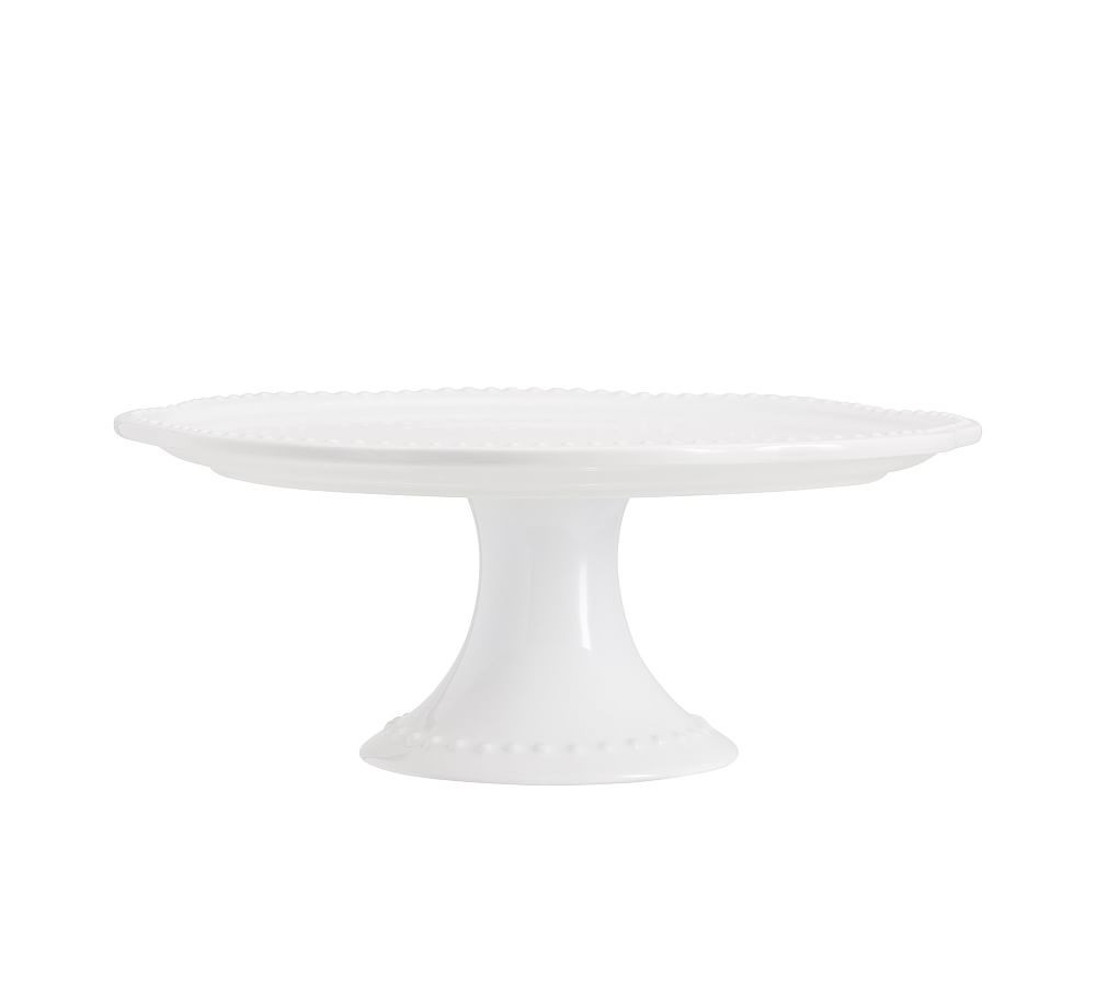 Emma Beaded Stoneware Cake Stand - True White | Pottery Barn (US)