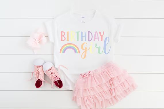 Rainbow Birthday Shirt Rainbow Birthday Party Birthday Girl | Etsy | Etsy (US)