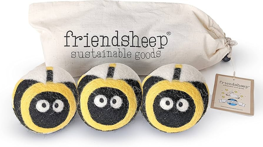Wool Dryer Balls by Friendsheep 3 Pack XL Organic Premium Reusable Cruelty Free Handmade Fair Tra... | Amazon (US)