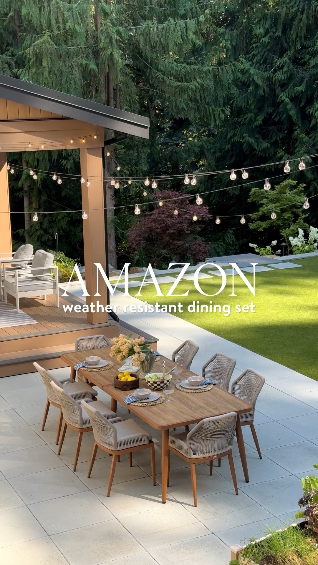 Amazon Outdoor Dining Set 

code: SABRINA5 for 5% off Purple Leif on Amazon *expires 11/12/24

I can't believe it's Amazon. I found this weather-resistant dining set that was delivered quickly and was super easy to install. The tabletop looks like wood, but it's made of a super durable laminate that can handle high temperatures without warping, cracking, or discoloring. The table’s sturdy pyramid-shaped aluminum legs add stability, and the hand-painted teak frame gives it a unique touch, while the chairs are solid and comfortable, with hand-woven rope that's UV-resistant, waterproof, and dries quickly. The cushions can be easily removed to store away. I can't wait to have many more dinner parties here.

outdoor furniture, weather, resistant furniture, dining set, patio furniture, Amazon find  

#LTKxWayfair #LTKHome #LTKSeasonal