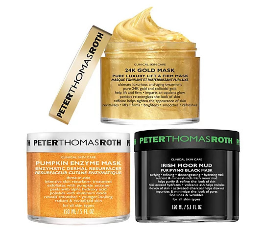 Peter Thomas Roth 24K Gold, Pumpkin and Irish Moor, 5.1oz Mask Trio | QVC