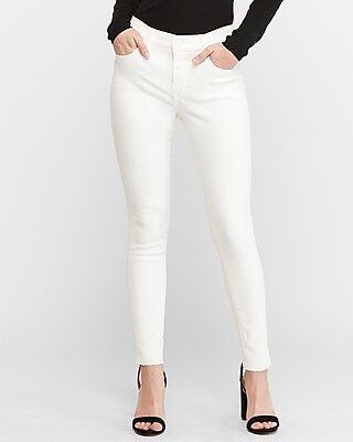High Waisted Denim Perfect White Ankle Skinny Jeans, Women's Size:10 Short | Express