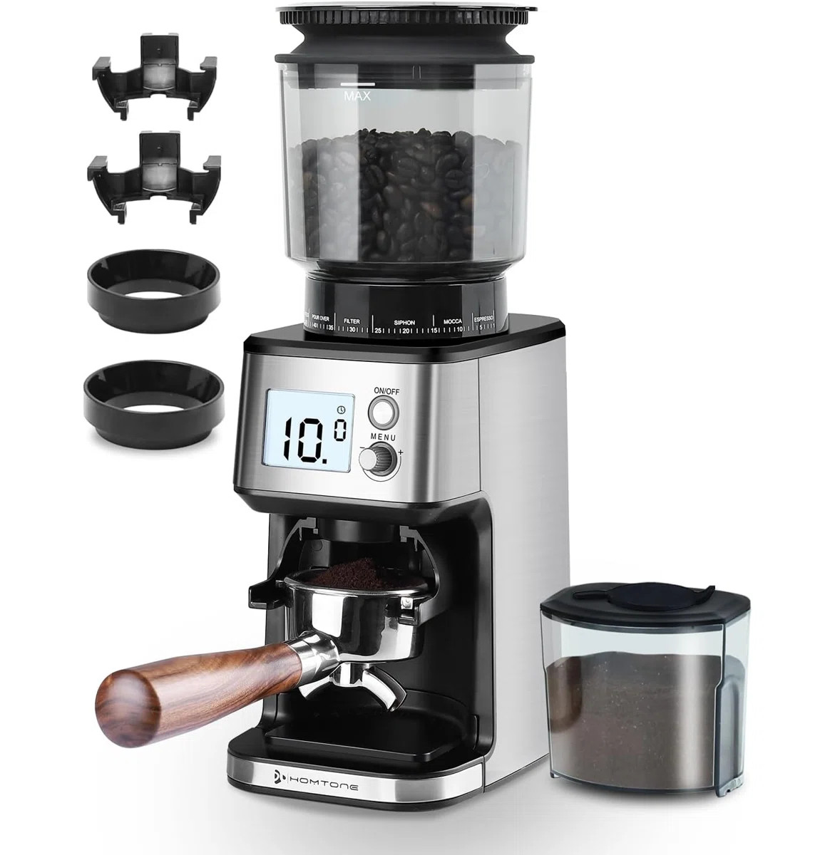 Homtone Coffee Grinder 51 Precise Grinding Settings Electric Mill with Portafilter Holder, 2-12 C... | Wayfair North America