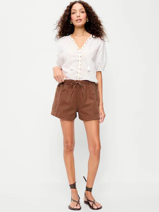 High-Waisted Pull-On Utility Shorts | Old Navy (US)