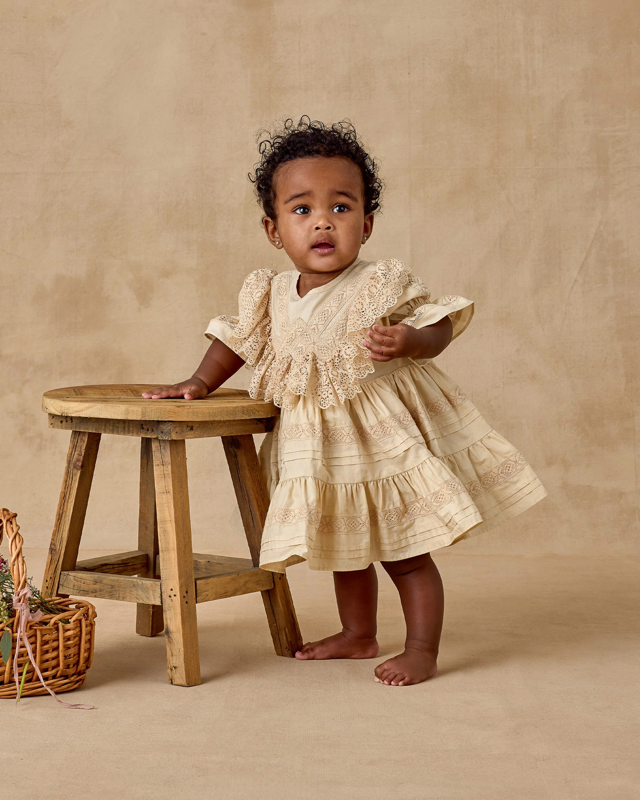 Genevieve Dress | Ecru | Rylee + Cru