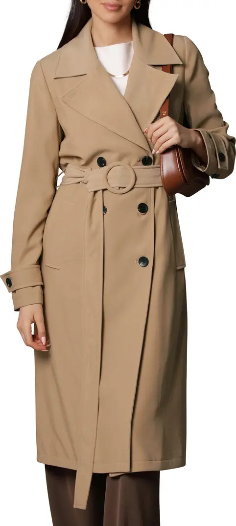 Stretch Crepe Double Breasted Trench Coat | Nordstrom