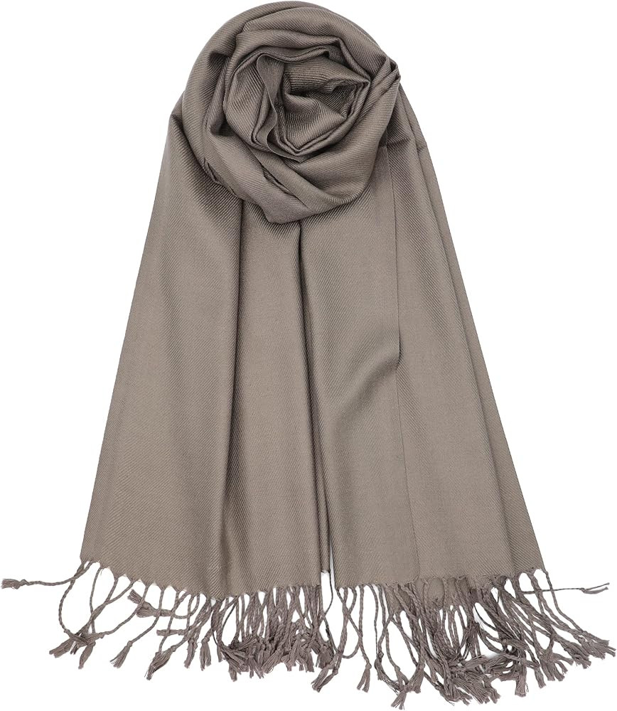Achillea Large Soft Silky Pashmina Shawl Wrap Scarf in Solid Colors | Amazon (US)