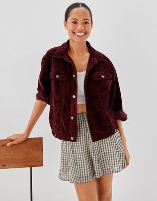 AE '90s Boyfriend Oversized Corduroy Jacket | American Eagle Outfitters (US & CA)