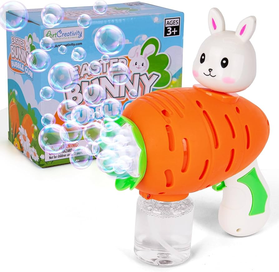 ArtCreativity Bunny Bubble Gun – Fun Carrot-Shaped Easter Bubbles Toy with 100ml Solution – P... | Amazon (US)