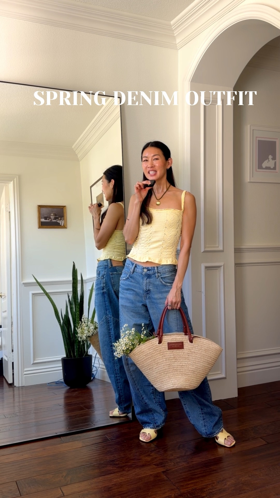 Butter yellow for spring 💛 a cute and casual look that’s been my go to!

Wearing size 24 in jeans for a baggier fit and xs in the top. 

#LTKPetite #LTKootd #LTKOver40