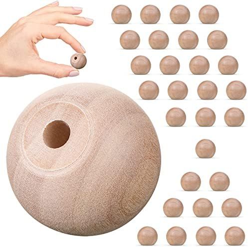 WEICHUAN 1-1/2" Unfinished Wood Ball Drawer Knobs Pulls Handles - Kitchen Cabinets Furniture Dres... | Amazon (US)