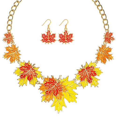 Christmas Jewelry Sets for Women, Holiday Jewelry Thanksgiving Fall Maple Leaf Christmas Statemen... | Amazon (US)