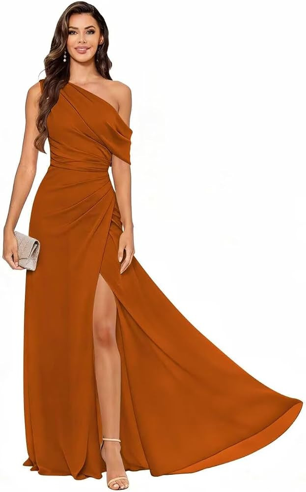 Chiffon Bridesmaid Dress for Women One Shoulder Formal Dress | Amazon (US)