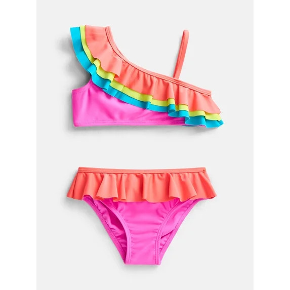 Wonder Nation Baby and Toddler Girls Bikini Swimsuit Set, 2 Piece, Sizes 12M-5T | Walmart (US)