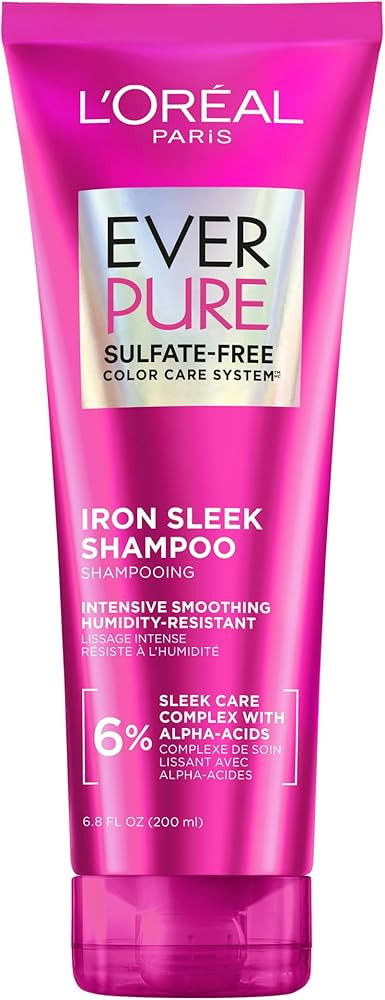 L'Oreal Paris Sulfate Free Iron Sleek Smoothing Shampoo, Frizz Control and Humidity-Resistant For... | Amazon (US)