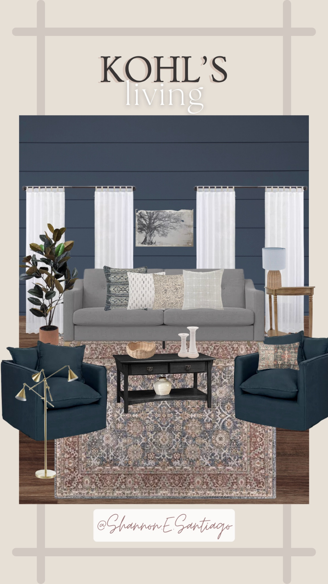 Kohl’s living room, transitional
Living room, budget living, modern boho living room, vintage modern style