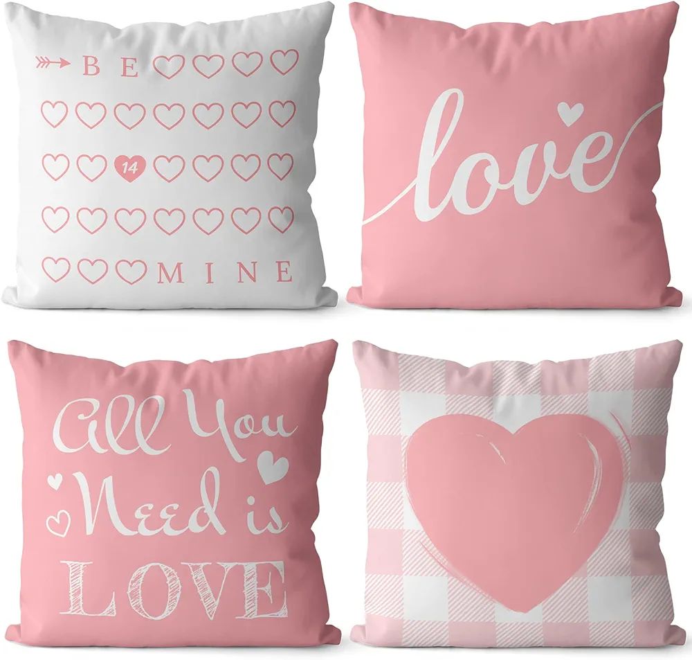 NBSK Pillow Covers, Valentine Pillows Cover Pink, Pillow Covers 18x18 Velvet, Throw Pillowcase Co... | Amazon (US)