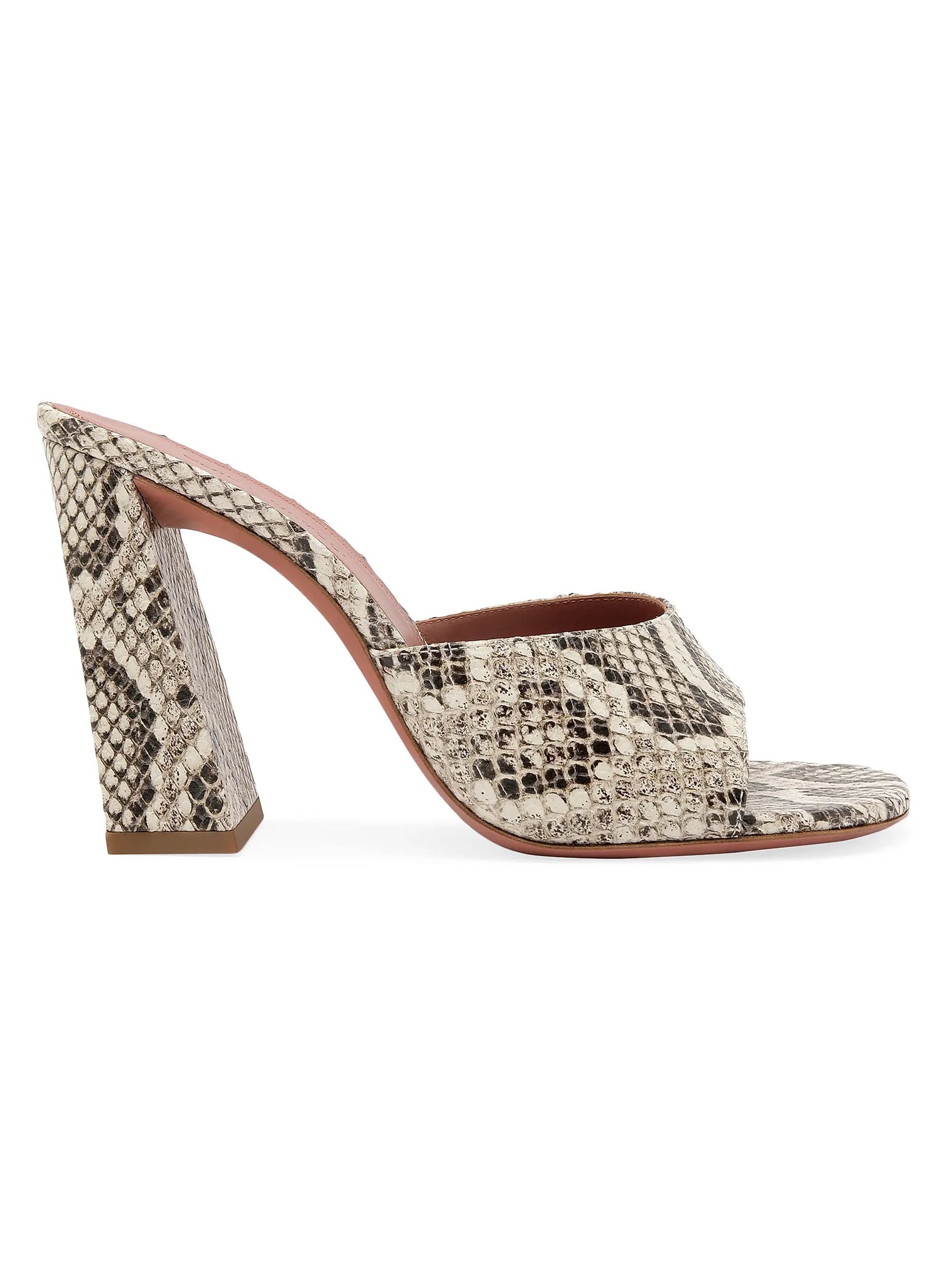 Brigitte 95MM Snake Leather Mules | Saks Fifth Avenue