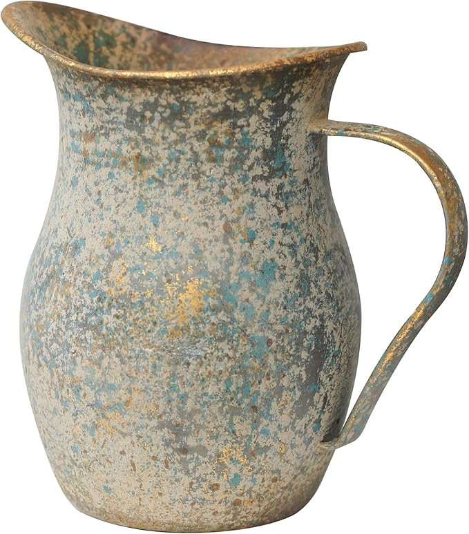 Vintage Metal Flower Vase Milk Jug Vase Small Vases for Flowers Rustic Vase Vintage Decorative Pi... | Amazon (US)