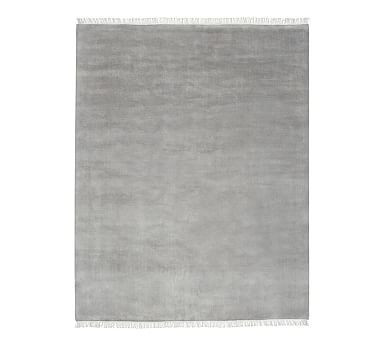 Fringed Hand-Loomed Wool Rug, 9x12', Heathered Gray | Pottery Barn (US)