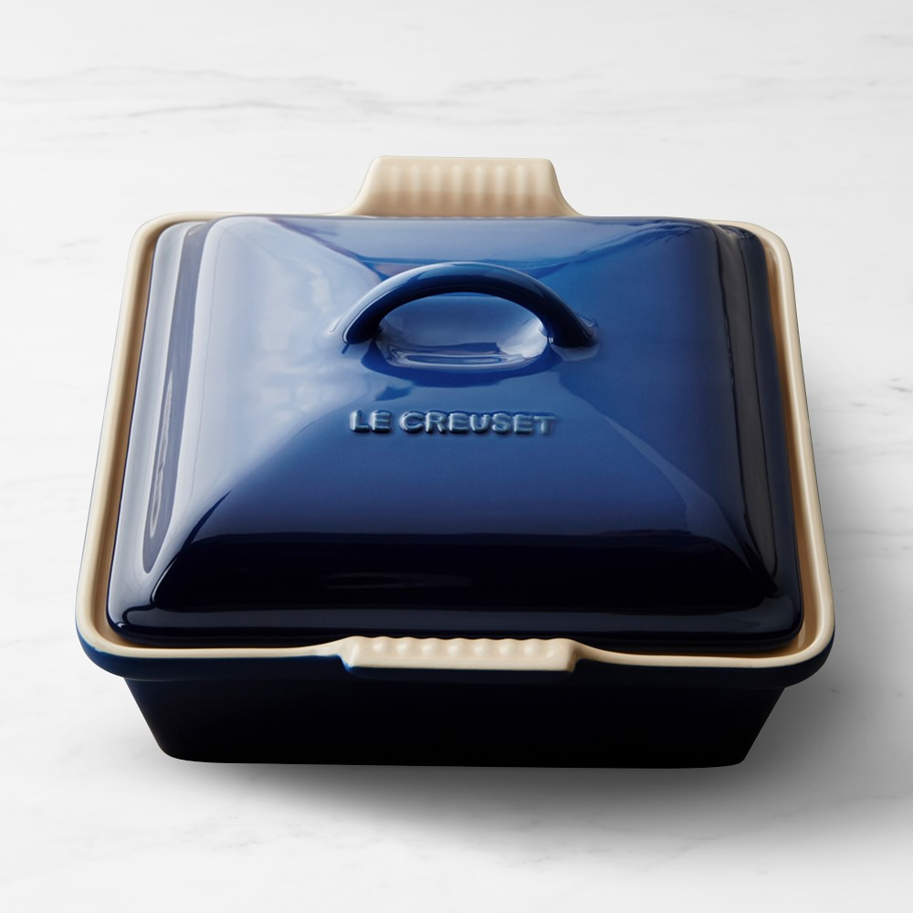 Le Creuset Heritage Stoneware Shallow Square Covered Baker, 2-Qt. | Williams-Sonoma