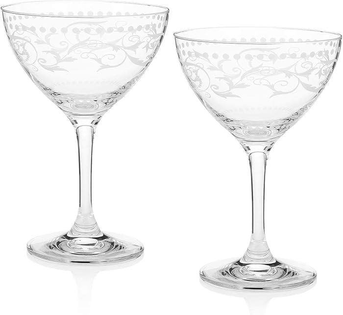 HISTORY COMPANY A Cole Porter Opening Night – Decorative Crystal Champagne Cocktail Coupe, 2-Pi... | Amazon (US)