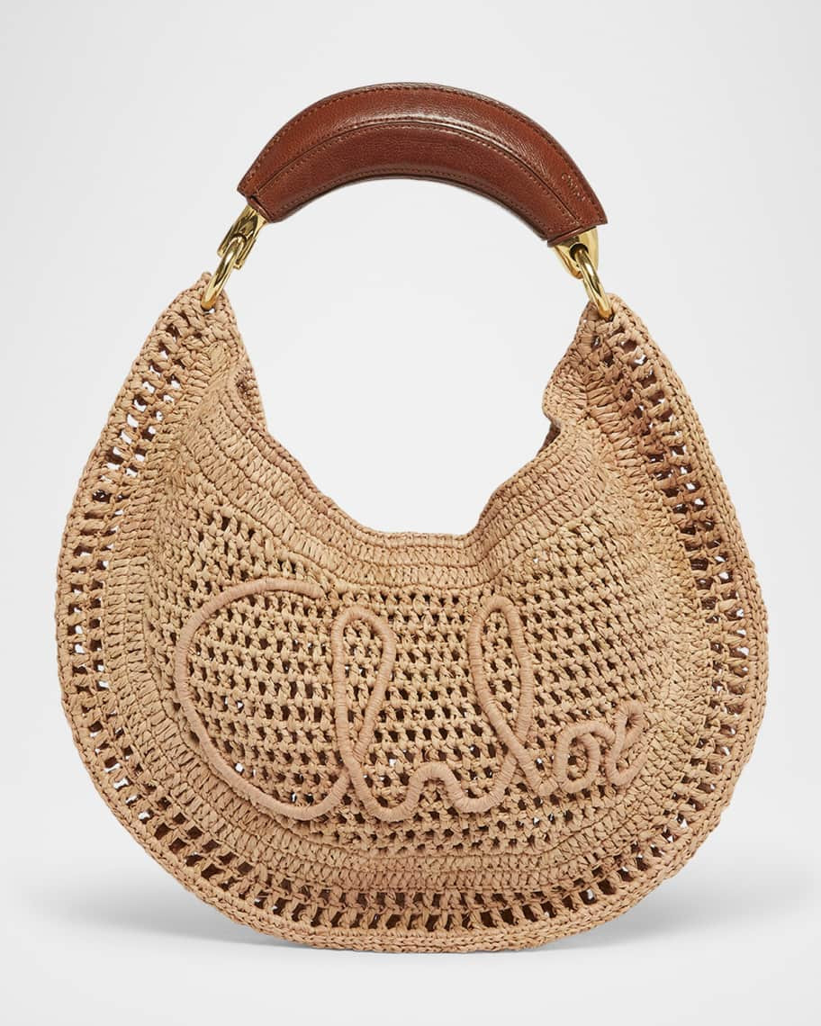 Chloe Summer Banana Top-Handle Bag in Crochet Fabric | Neiman Marcus