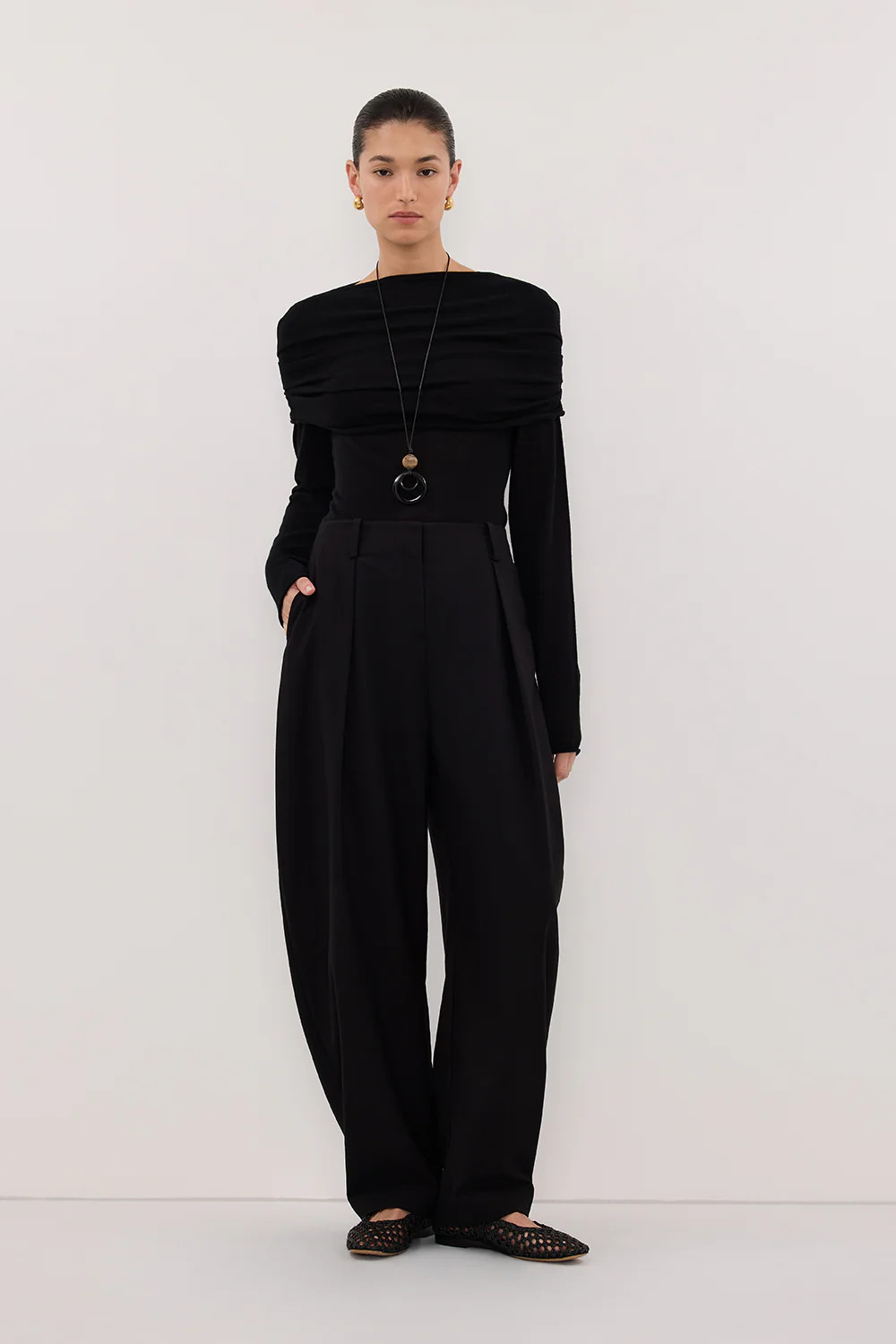 IVY BLACK MERINO LS TOP | DISSH