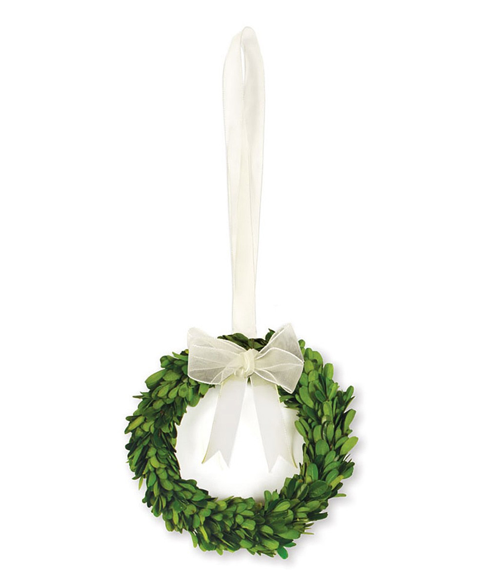 White Ribbon Boxwood Wreath | zulily