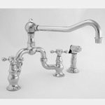 Newport Brass 9452-1/03N Chesterfield Double Handle Bridge Kitchen Faucet with Side Spray and Met... | Amazon (US)