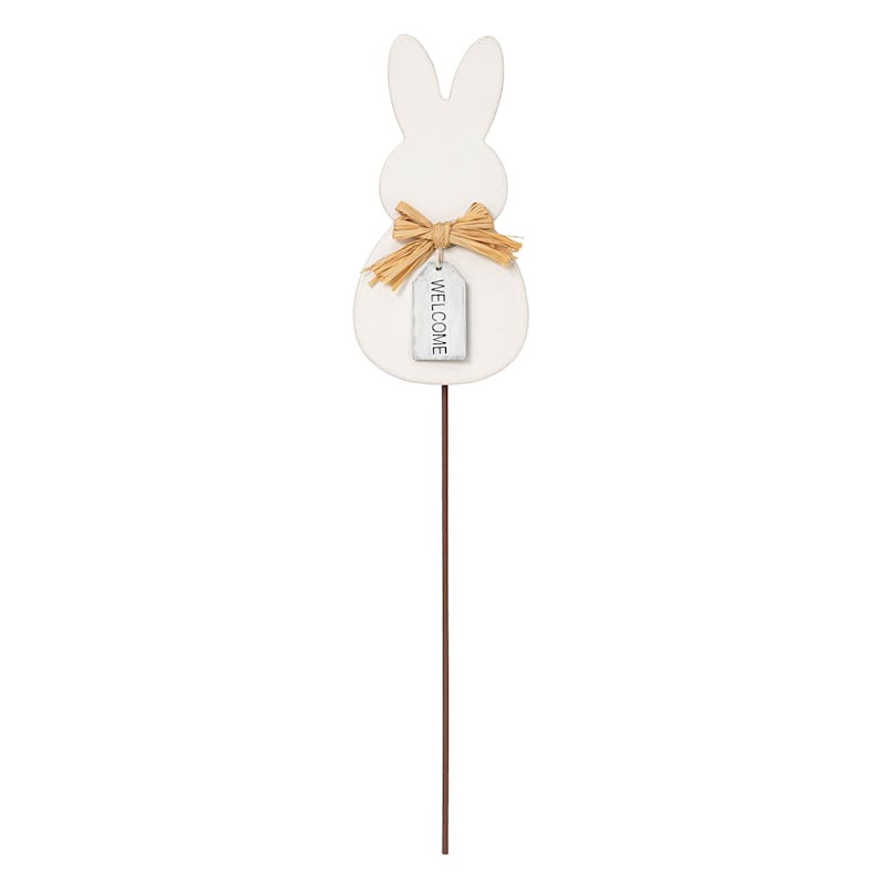 White Easter Bunny Garden Pick, 14" | At Home